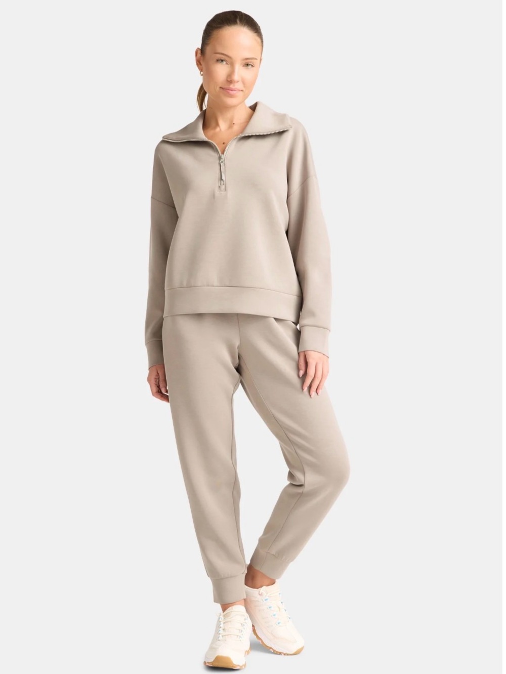 Avia Women's and Women's Plus ScubaKnit Quarter Zip Pullover - Picture 4 of 6